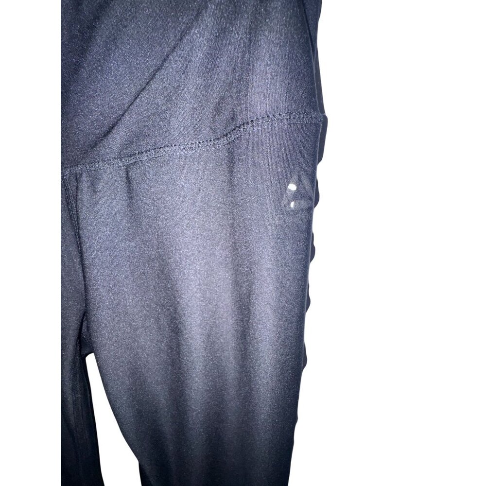 Reebok Womens XS Black Leggings With Nike Swoosh Logo On Leg Stretch Polyester & - Picture 6 of 16